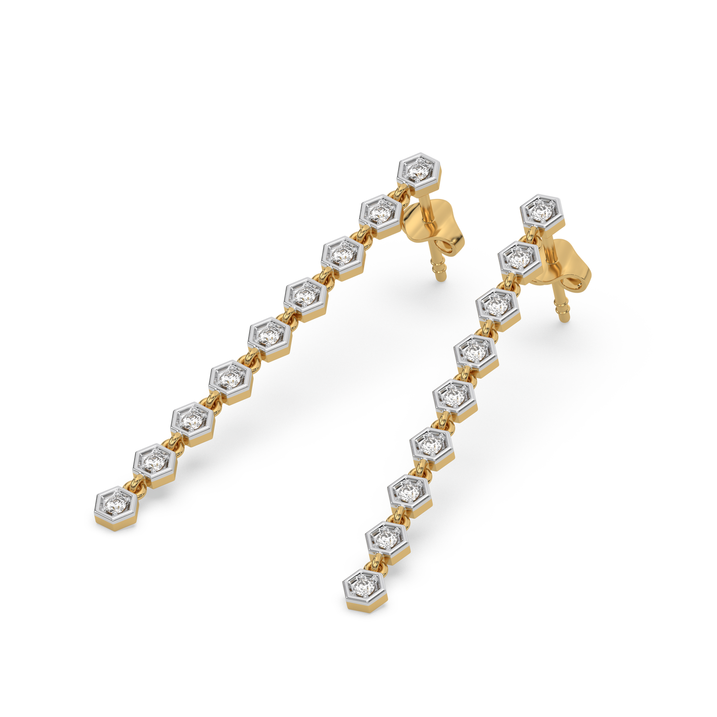 HexaLine Drop Earrings