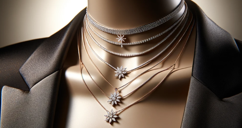 Layering silver diamond jewellery