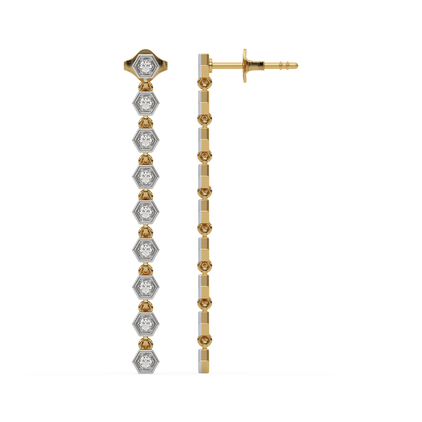 HexaLine Drop Earrings