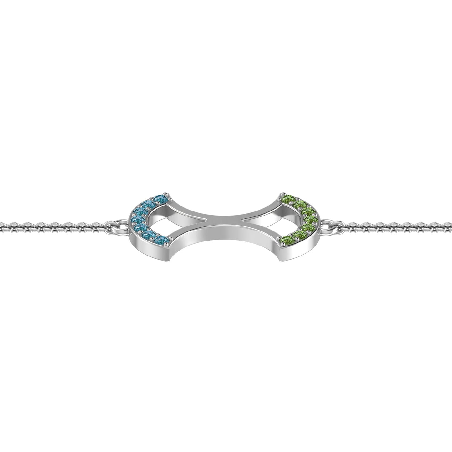 Winged Bracelet: Dual Hue Silver Diamond Bracelet