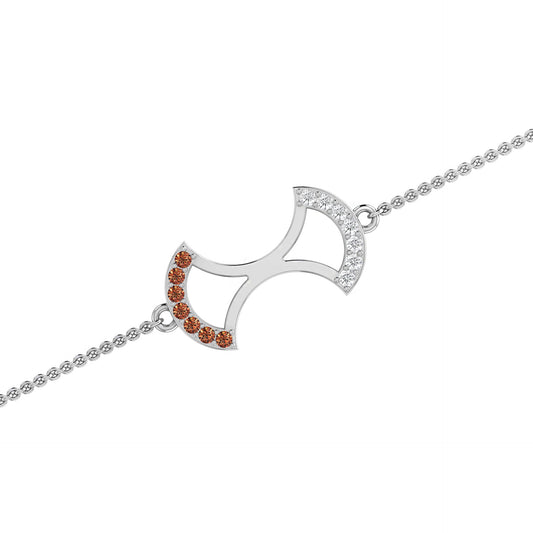 Winged Bracelet: Dual Hue Silver Diamond Bracelet