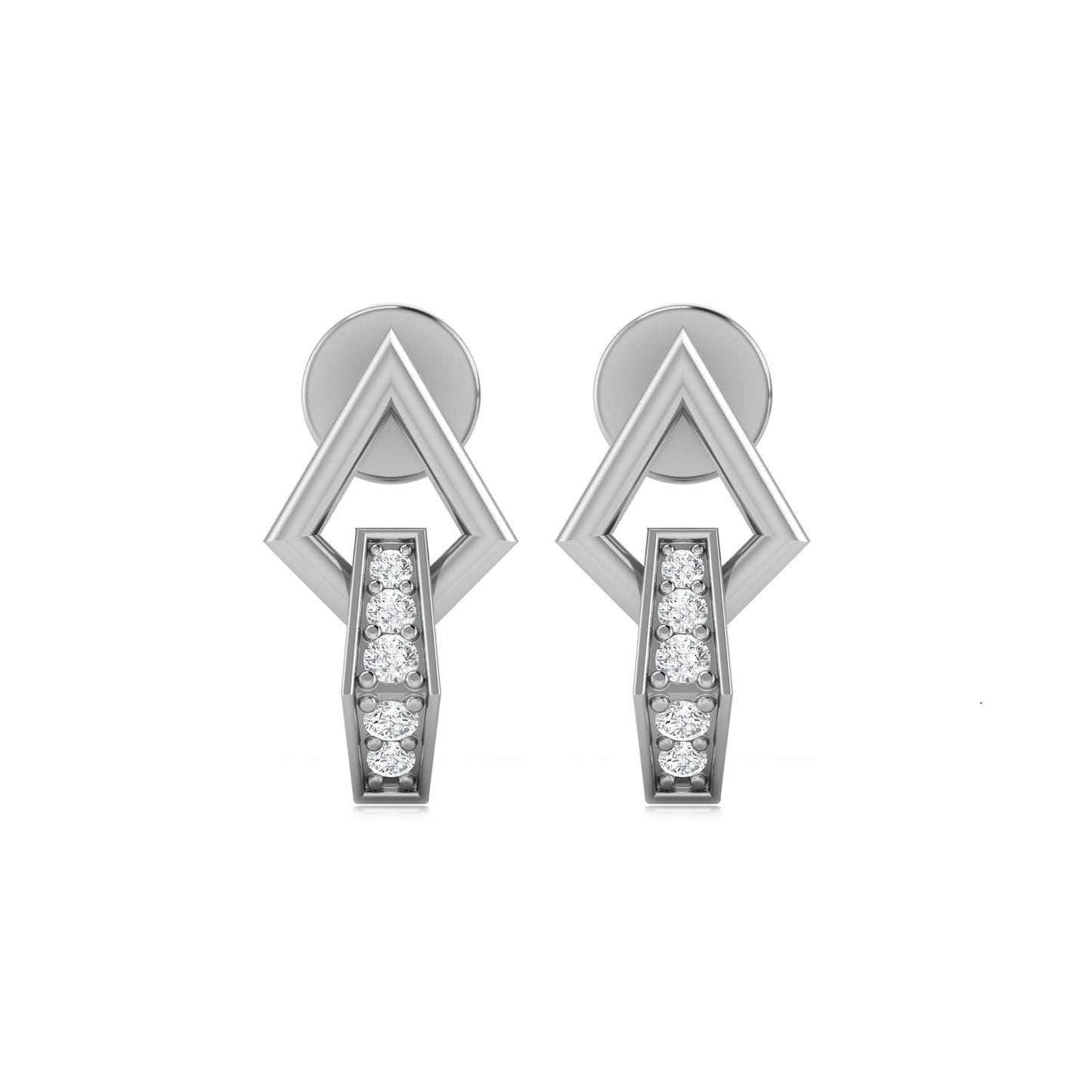 Radiant Simplicity: Single Hue Deltoid Duet Earrings