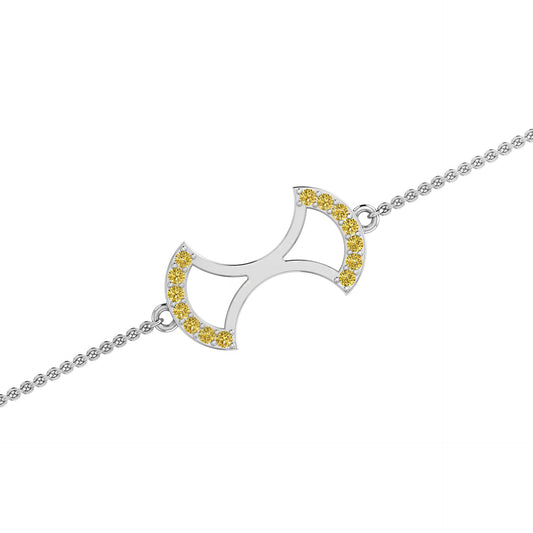 Winged Bracelet: Single Hue Silver Diamond Bracelet